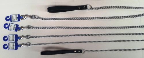 Dog Chain Leads with Leather Handle 120cm