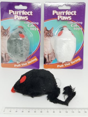 Cat Toy Vibrating Mouse - pull string