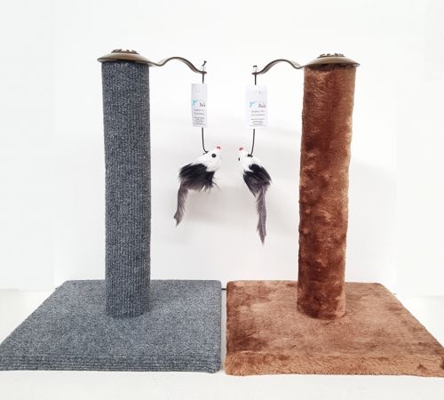 Cat Scratch Post with Dangle Rat