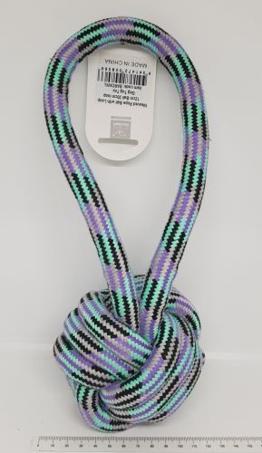 Weaved Rope Ball 12cm  loop 20cm dog tug toy