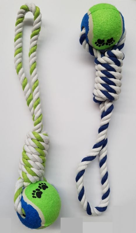 Looped Rope with Tennis Ball 15mm x 35cm