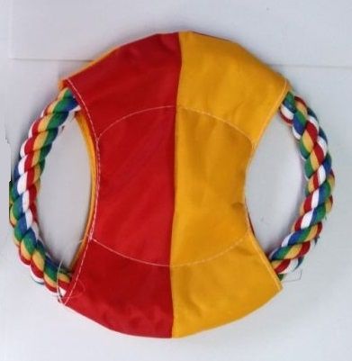 Frisbee Rope & Nylon Squeaky Dog Toy