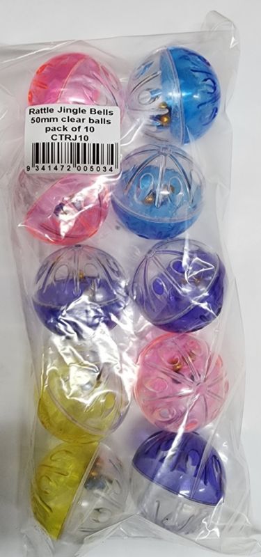 Rattle Jingle Ball 50mm diametre pack 10