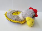 Plush Chook Big Disc Squeaky Dog Toy 18cm