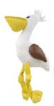Plush Pelican squeaky dog toy 35cm with crinkle limbs